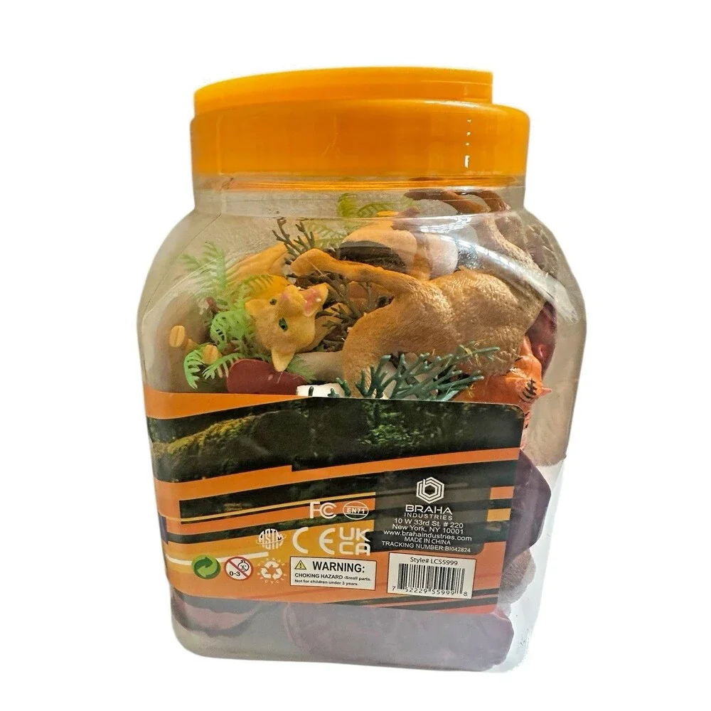 NEW 55 Piece Safari FIgures Play Set Lion Camel Tiger Panda Jaguar Zebra +